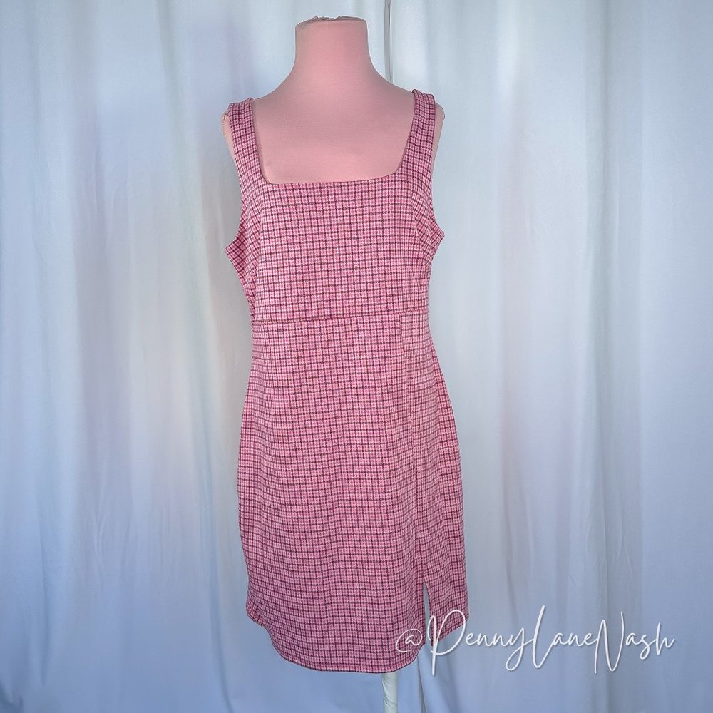 Forever 21 Plus Size Sleeveless Plaid Mini Dress Pink Multi - Picture 2 of 9